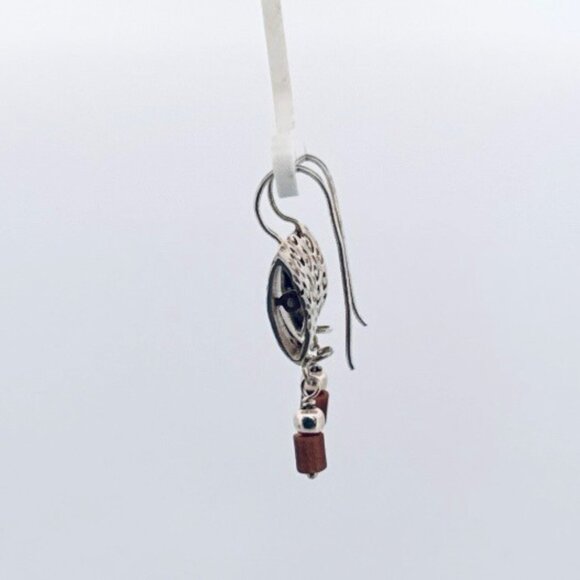 Vintage 925 Sterling Silver Swirl Dangle Earrings Artisan Estate Jewelry Pair US - Picture 4 of 10